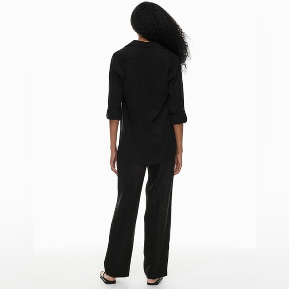 Babaton Aritzia Utility Linen Shirt size XL in black summer cruise relaxed fit - Picture 4 of 14